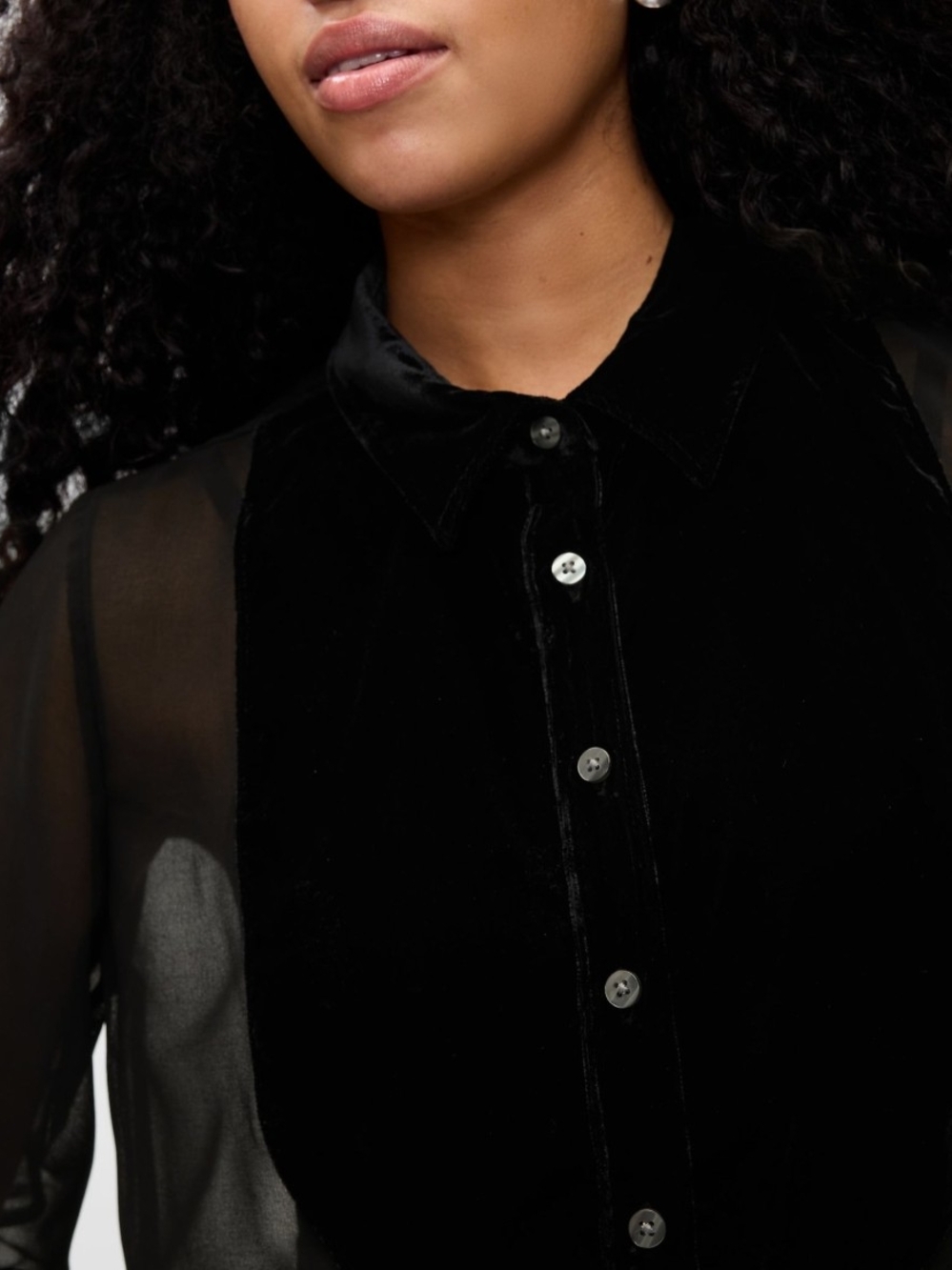 GAP 🦋 Classic Velvet Bib / Perfect Shirt 🖤 Size Small 🖤 Like New - Picture 2 of 7